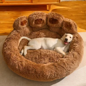 מיטת קטיפה עגולה לכלבים
